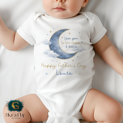 To The Moon and Back - Blue - T-Shirt - Vest - Sleepsuit Romper - Sweater