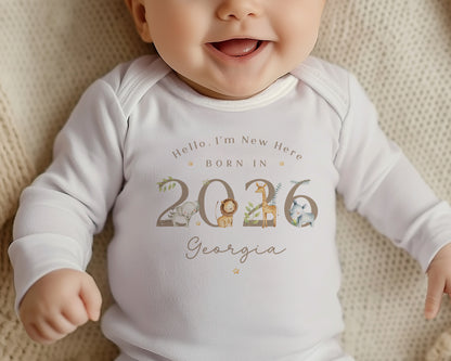 Born in 2026 - Safari Design - Four Colours to Choose