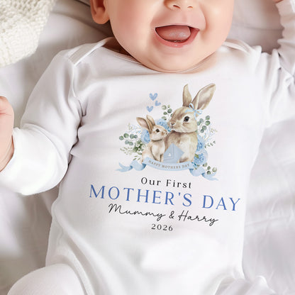 First Mother's Day Baby - Bunny Rabbit Banner Design