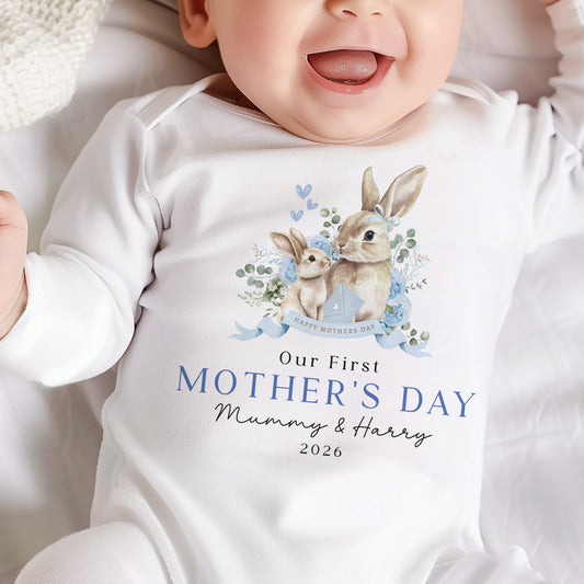 First Mother's Day Baby - Bunny Rabbit Banner Design