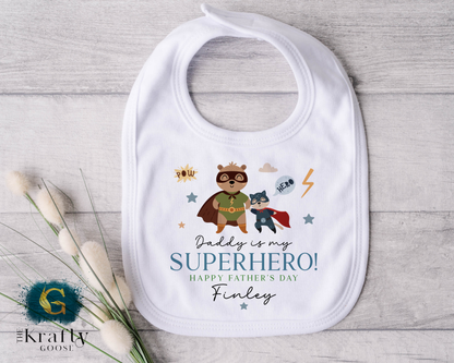 Daddy is my Superhero - T-Shirt - Vest - Sleepsuit Romper
