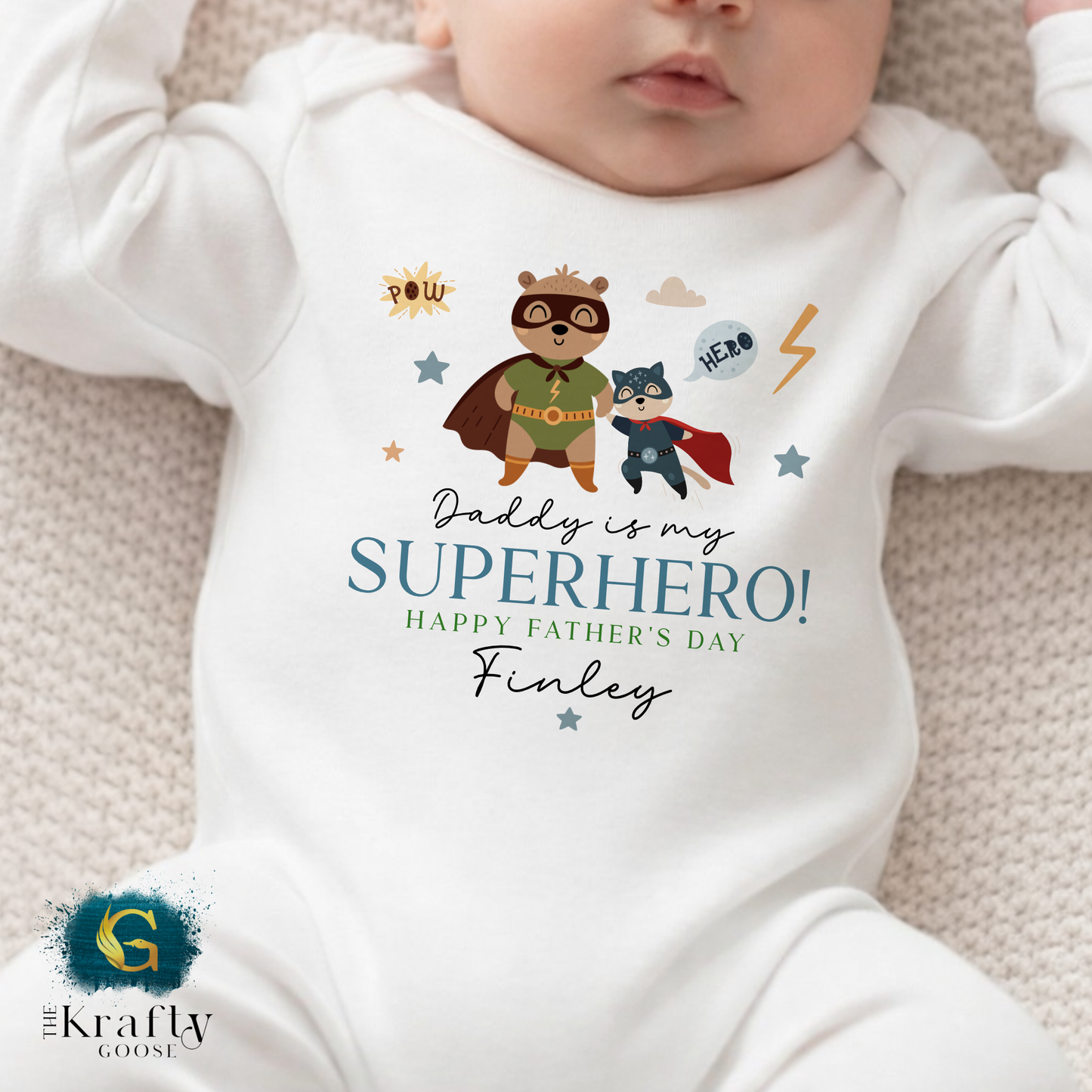 Daddy is my Superhero - T-Shirt - Vest - Sleepsuit Romper