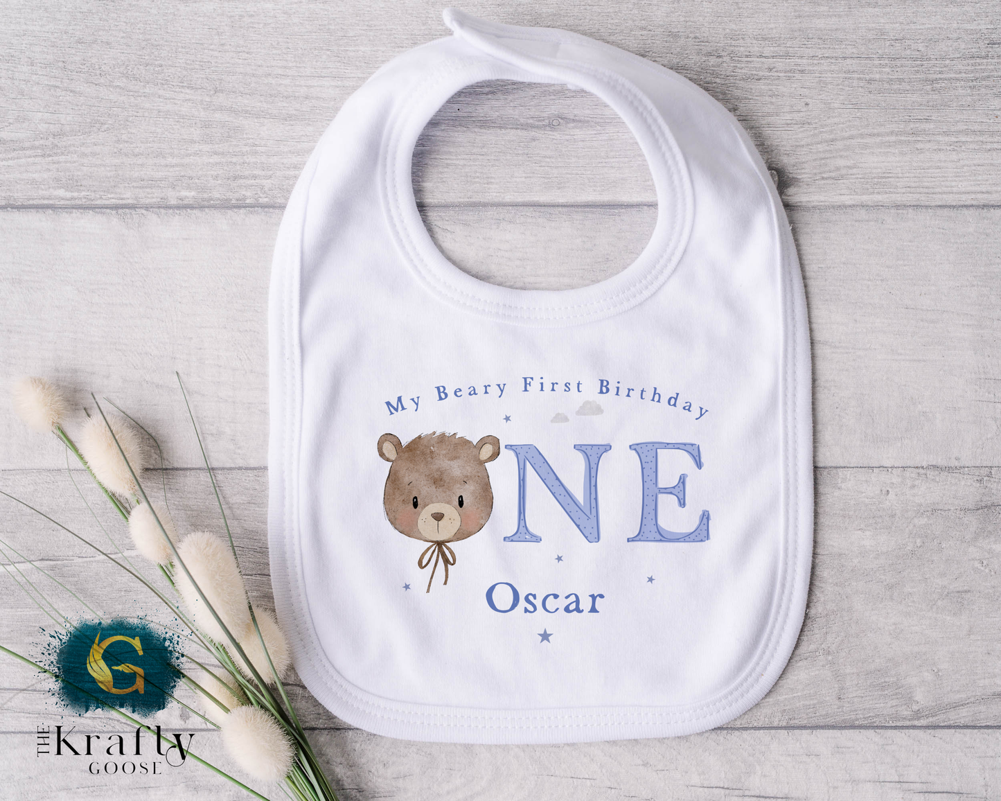 My Beary First Birthday - Blue Colour - Vest, Romper, Bib, T-Shirt or Sweatshirt