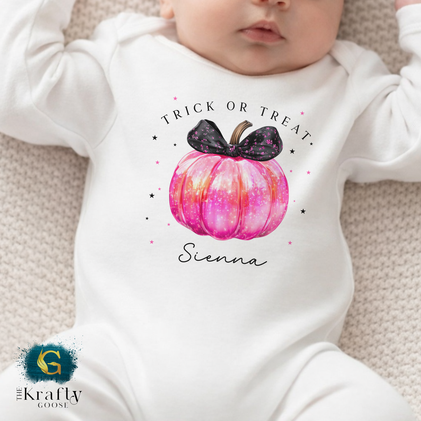 Pink Pumpkin Baby Outfit