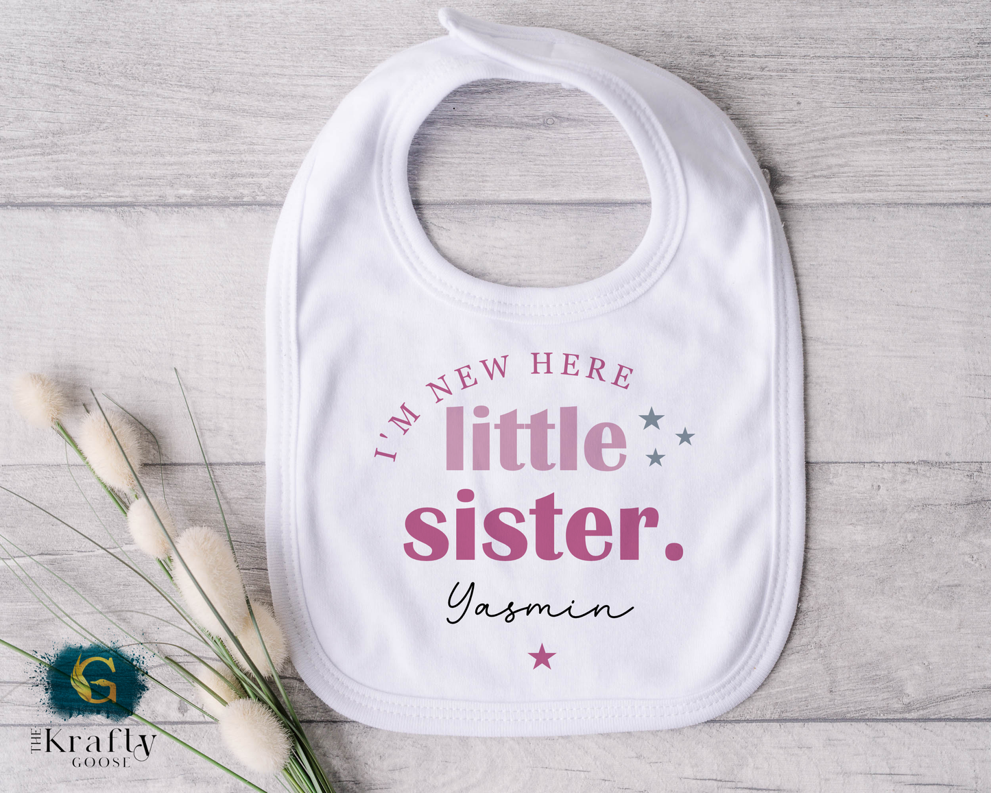 Little Sister - I'm New Here - Sleepsuit Romper - Vest - Bib