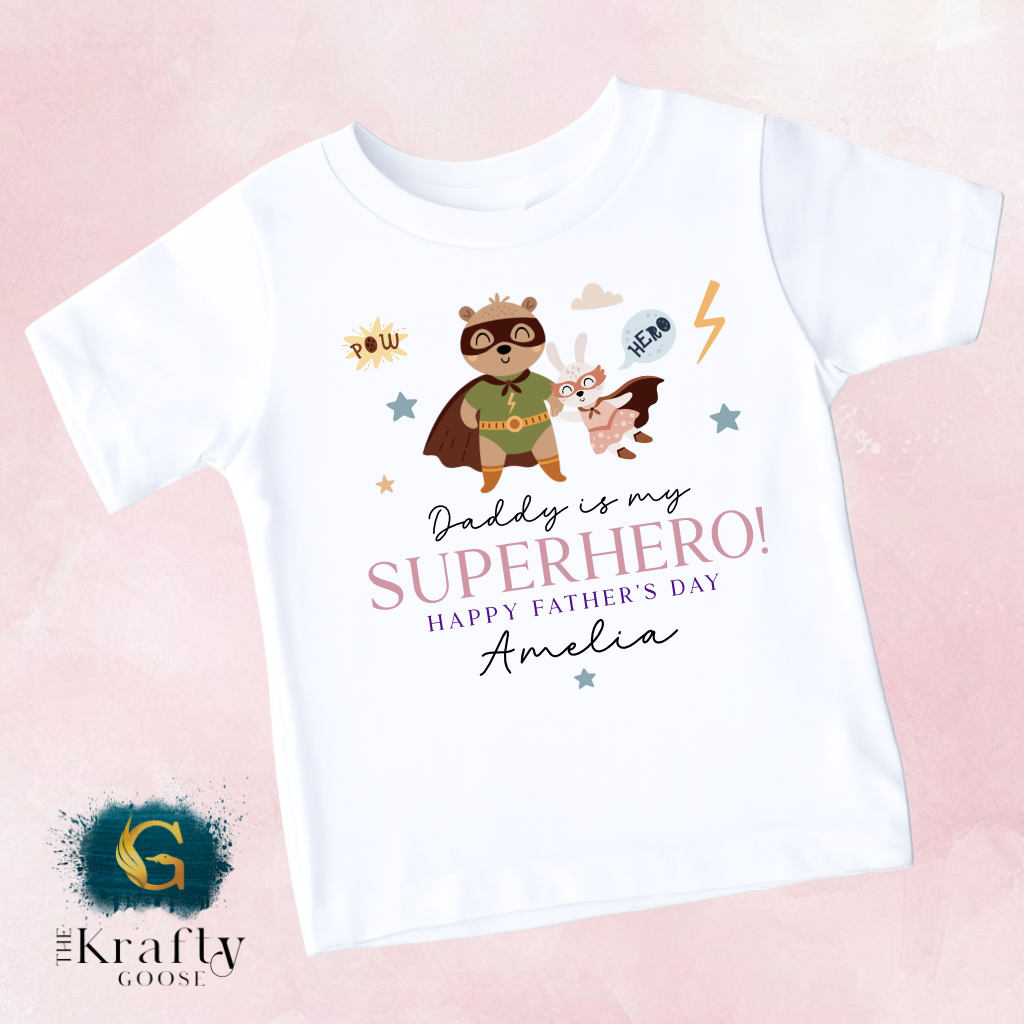 Daddy is my Superhero - T-Shirt - Vest - Sleepsuit Romper