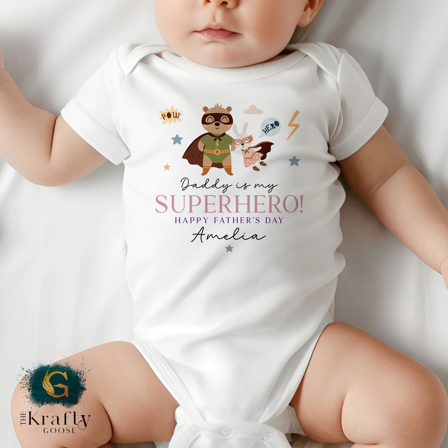 Daddy is my Superhero - T-Shirt - Vest - Sleepsuit Romper