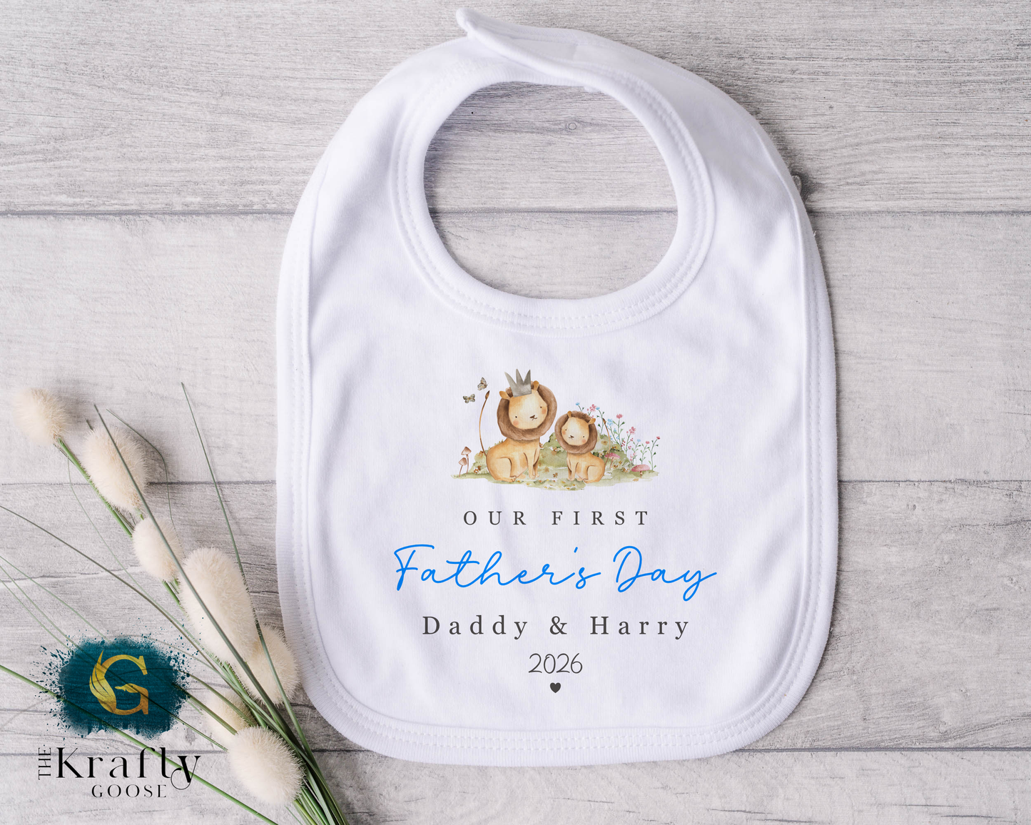 Our 1st Fathers Day Lion and Cub - T-Shirt - Vest - Sleepsuit Romper - Sweater