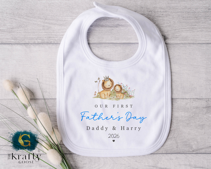 Our 1st Fathers Day Lion and Cub - T-Shirt - Vest - Sleepsuit Romper - Sweater