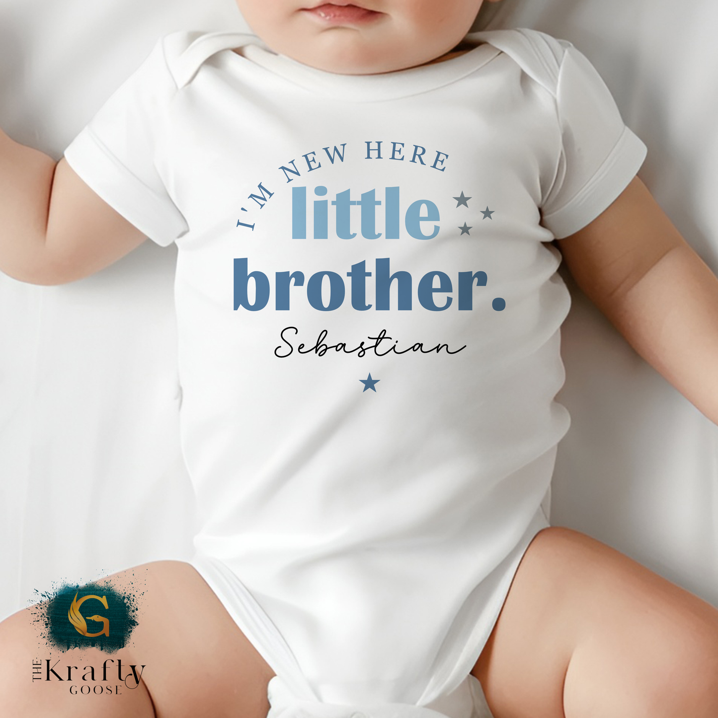 Little Brother - I'm New Here - Sleepsuit Romper - Vest - Bib
