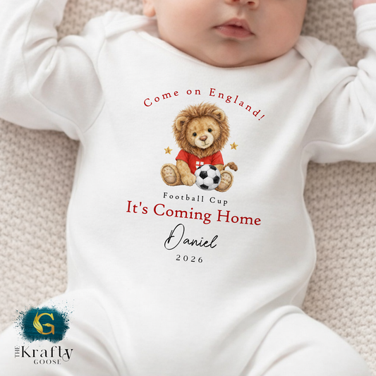 England Football Cup Lion Football Sleepsuit Romper - T-Shirt - Vest - Sweater