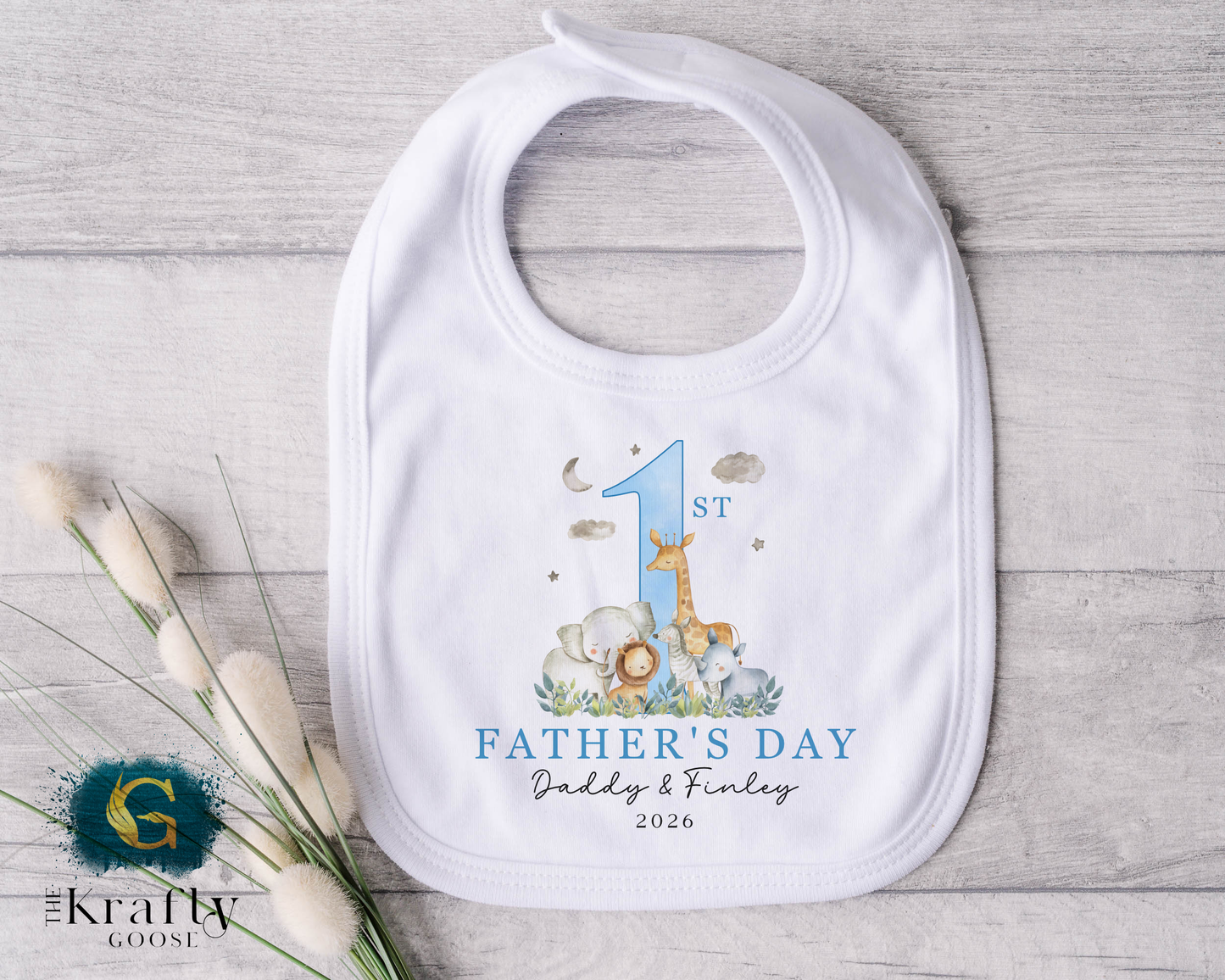 1st Fathers Day Safari Design - T-Shirt - Vest - Sleepsuit Romper - Sweater
