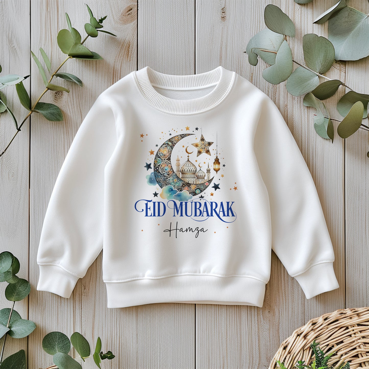 Personalised Eid Mubarak Ramadan Crescent T-Shirt or Sweatshirt