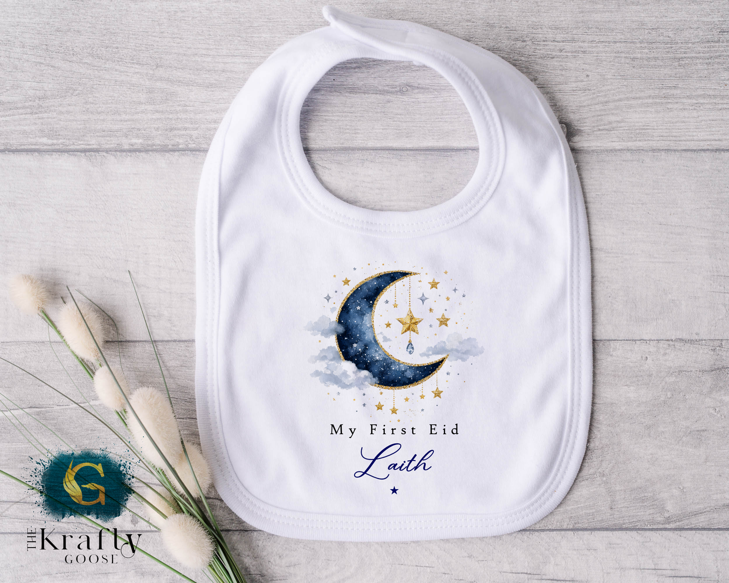 My First Eid - Eid Mubarak Ramadan - Blue Personalised T-Shirt or Baby Outfit
