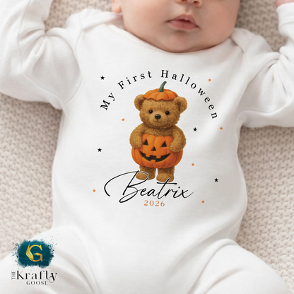 First Halloween - Pumpkin Bear Design