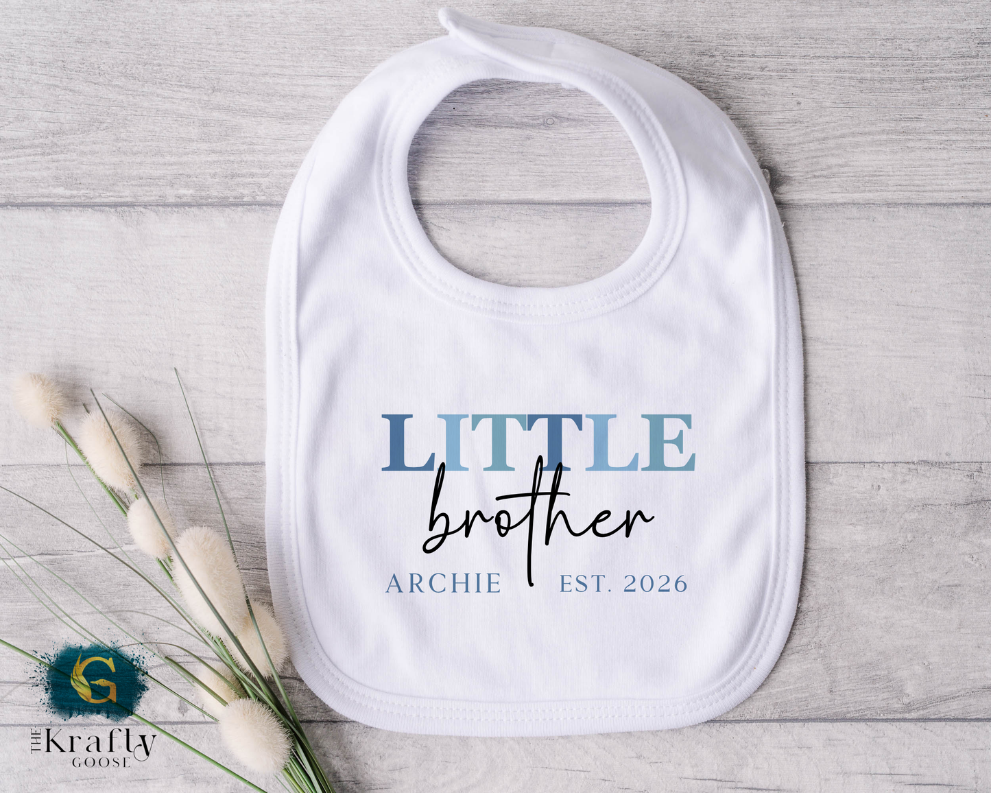 Little Brother Script Design - Sleepsuit Romper - Vest - Bib