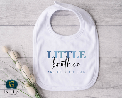 Little Brother Script Design - Sleepsuit Romper - Vest - Bib