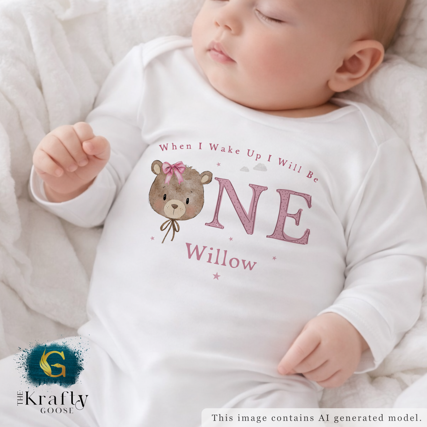 My Beary First Birthday - Pink Colour - Vest, Romper, Bib, T-Shirt or Sweatshirt