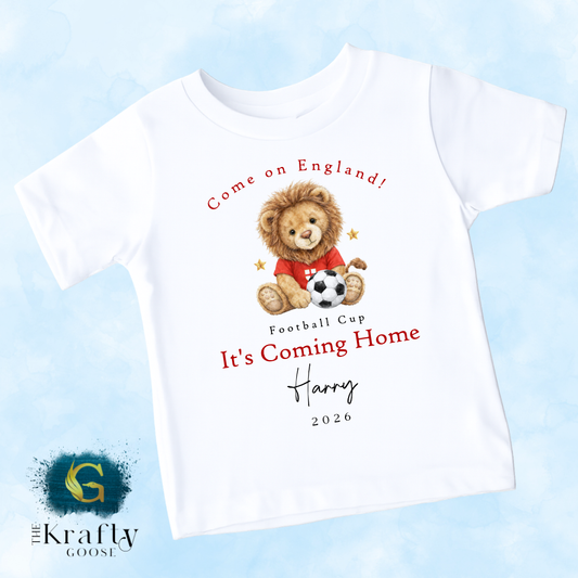 England Football Cup Lion Football T-Shirt - Sleepsuit Romper - Vest - Sweater