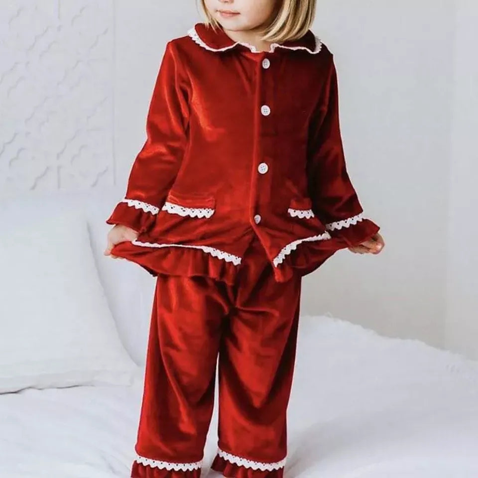 Kids velvet online pyjamas