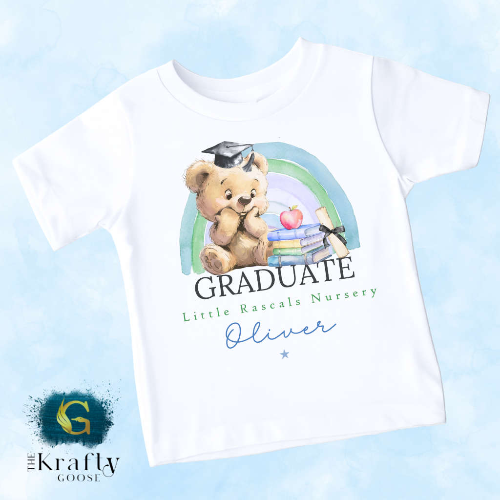 Nursery Graduation Teddy Rainbow - T-Shirt or Sweatshirt