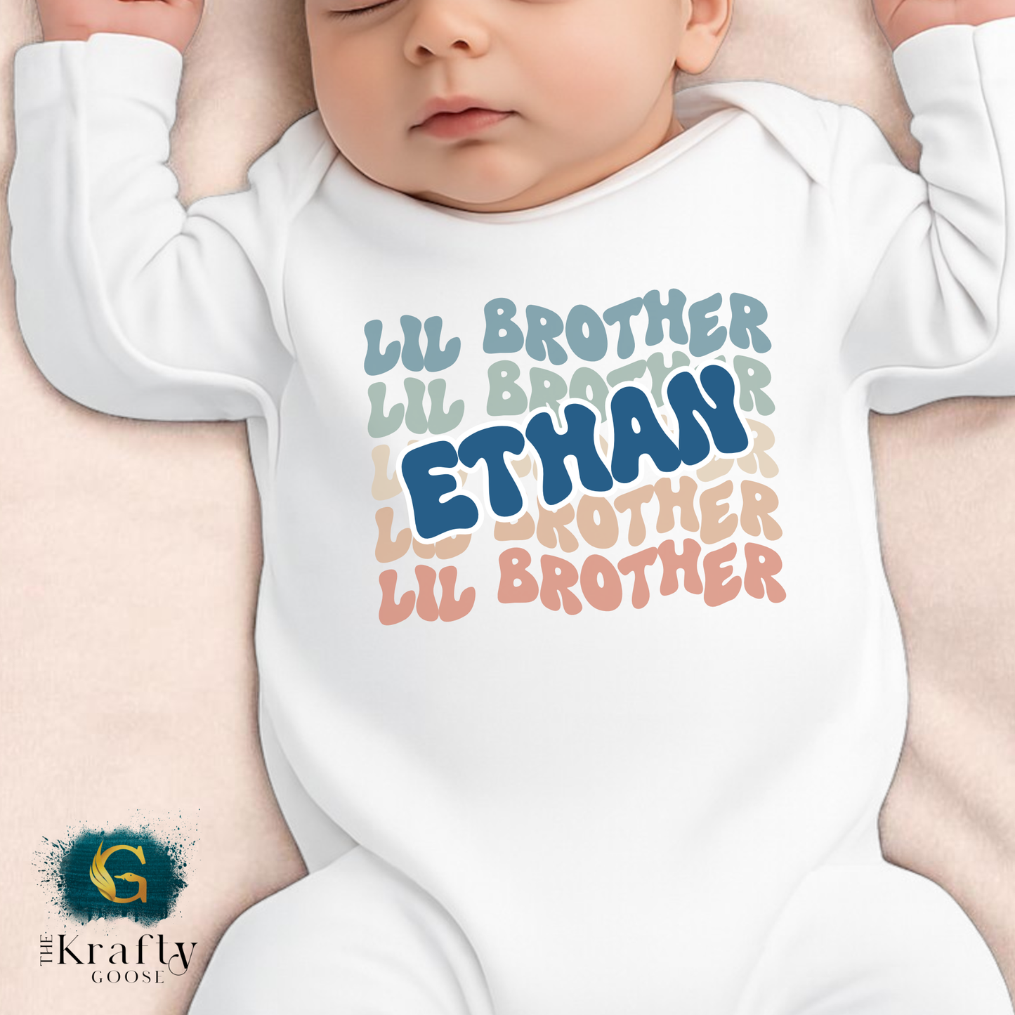 Little Brother Retro Wavy Sleepsuit Romper - Vest - Bib
