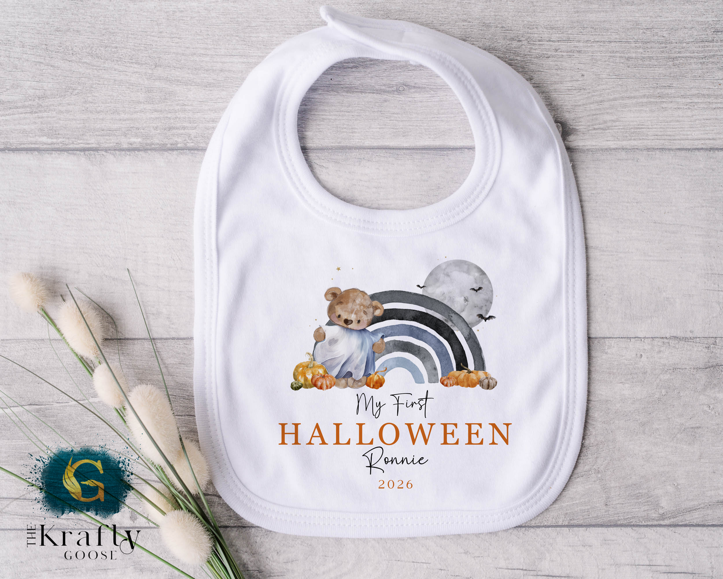 My First Halloween - Ghost Bear Rainbow Design