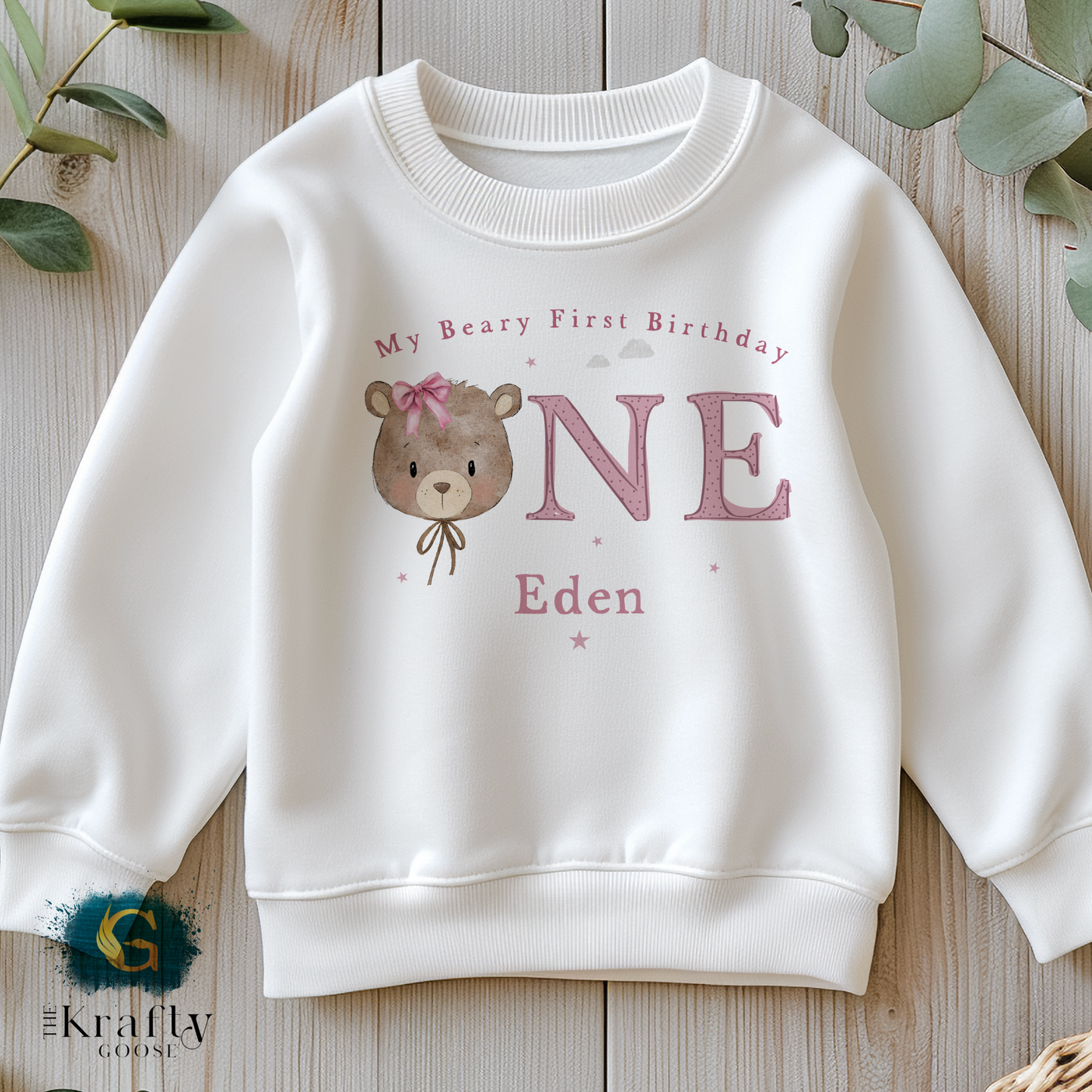 My Beary First Birthday - Pink Colour - Vest, Romper, Bib, T-Shirt or Sweatshirt