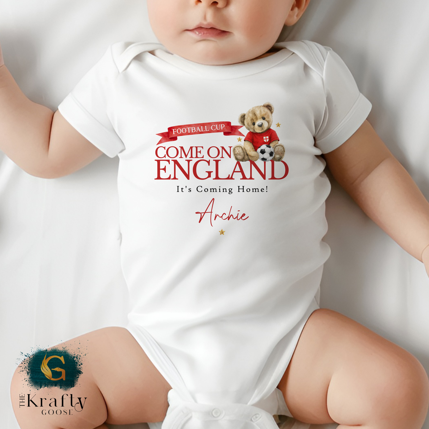 England Football Cup Bear T-Shirt - Football Sleepsuit Romper - Vest - Sweater
