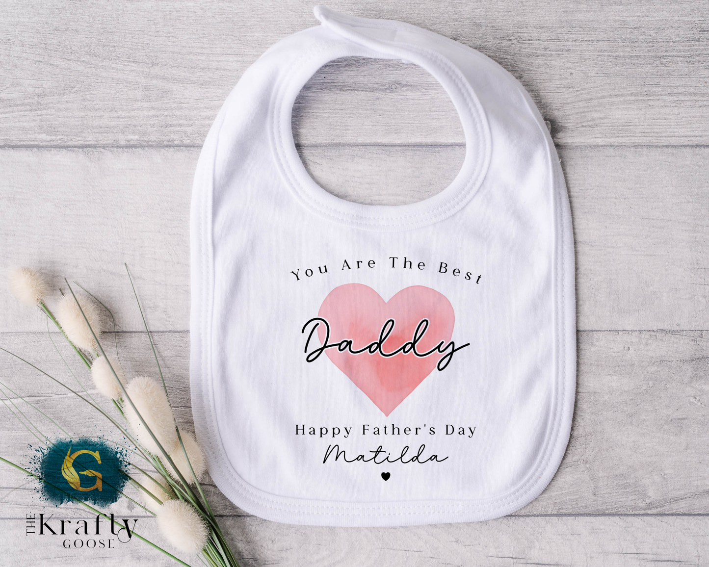 Fathers Day - Best Daddy Ever Pink Heart - T-Shirt - Vest - Sleepsuit Romper - Sweater