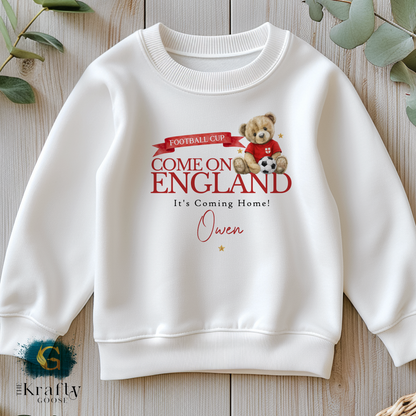 England Football Cup Bear T-Shirt - Football Sleepsuit Romper - Vest - Sweater