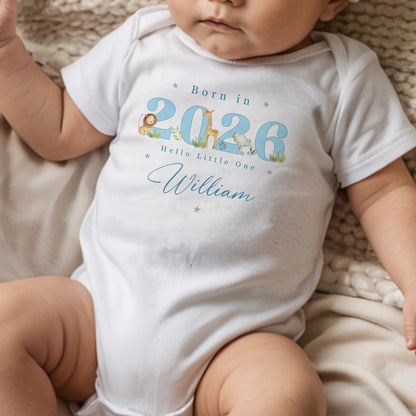 Born in 2026 - Blue Safari Jungle Design