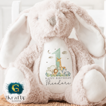 1st Birthday Bunny - Jungle Safari Animals