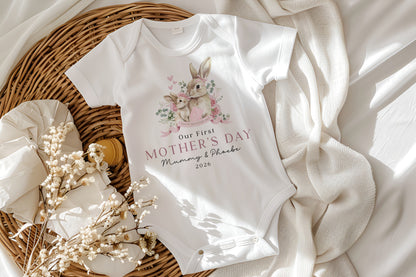 First Mother's Day Baby - Bunny Rabbit Banner Design