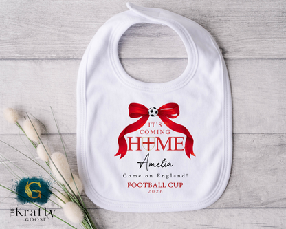 England Football Cup Girls Bow T-Shirt - Football Sleepsuit Romper - Vest - Sweater