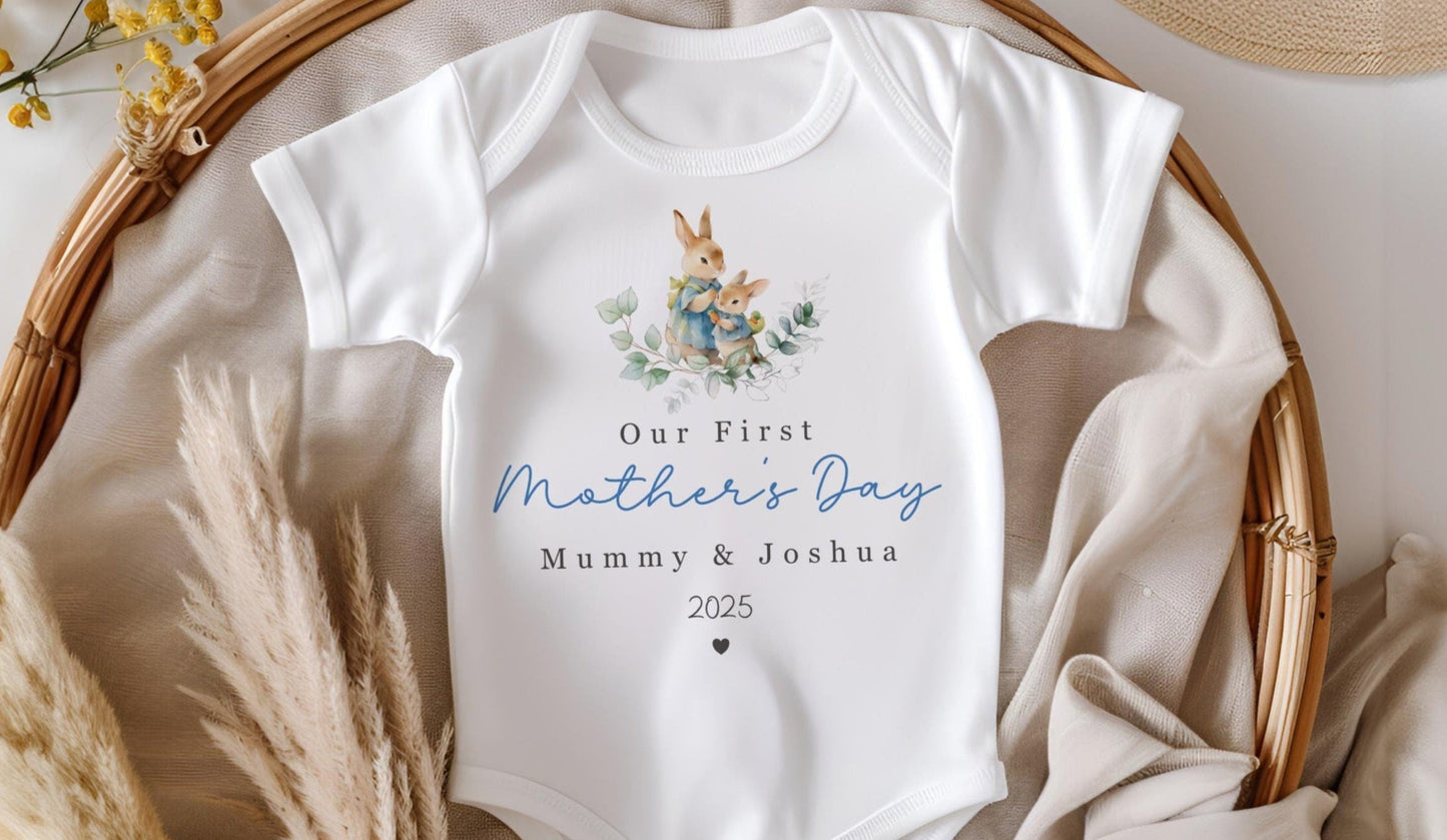 First Mother's Day Baby - Blue Rabbit Design