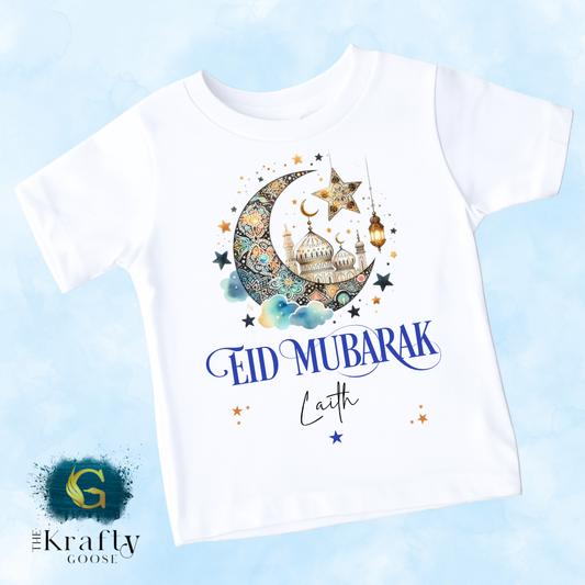 Personalised Eid Mubarak Ramadan Crescent T-Shirt or Sweatshirt