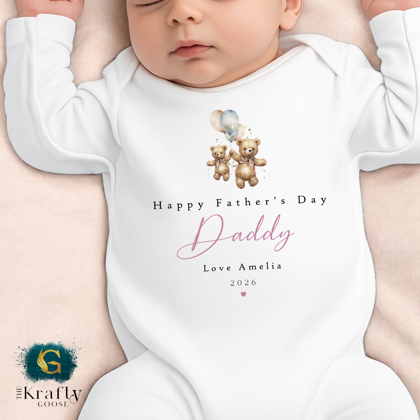Happy Fathers Day Balloon Bears - T-Shirt - Vest - Sleepsuit Romper - Sweater