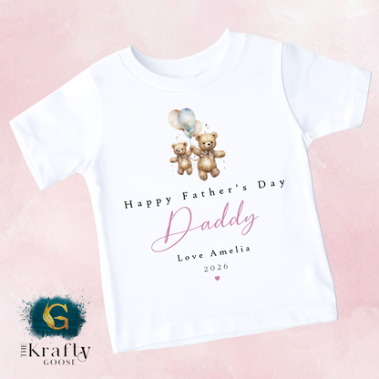 Happy Fathers Day Balloon Bears - T-Shirt - Vest - Sleepsuit Romper - Sweater
