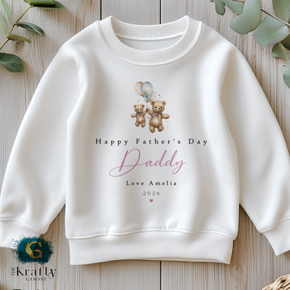 Happy Fathers Day Balloon Bears - T-Shirt - Vest - Sleepsuit Romper - Sweater