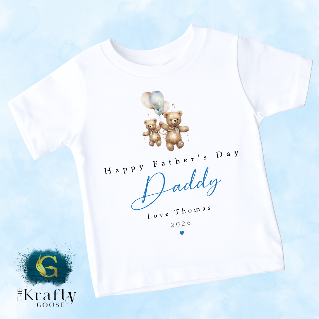 Happy Fathers Day Balloon Bears - T-Shirt - Vest - Sleepsuit Romper - Sweater