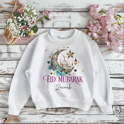 Personalised Eid Mubarak Ramadan Crescent T-Shirt or Sweatshirt