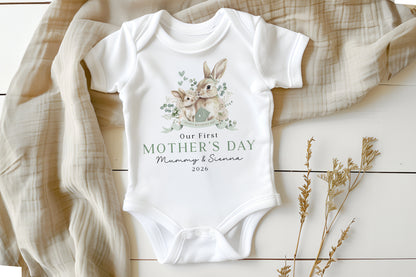 First Mother's Day Baby - Bunny Rabbit Banner Design