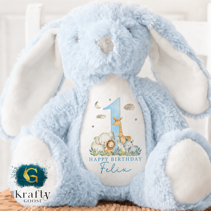 1st Birthday Bunny - Jungle Safari Animals