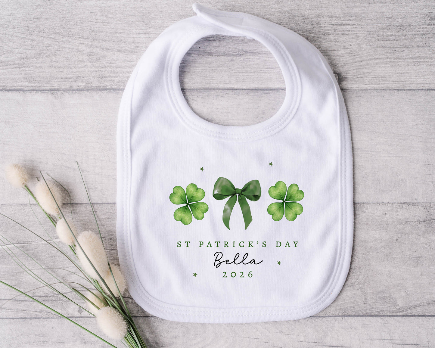 First St Patricks Day - Shamrock Bow Design