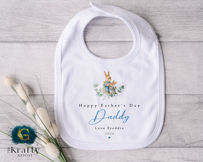 Happy Fathers Day Bunny Rabbit Design - T-Shirt - Vest - Sleepsuit Romper - Sweater
