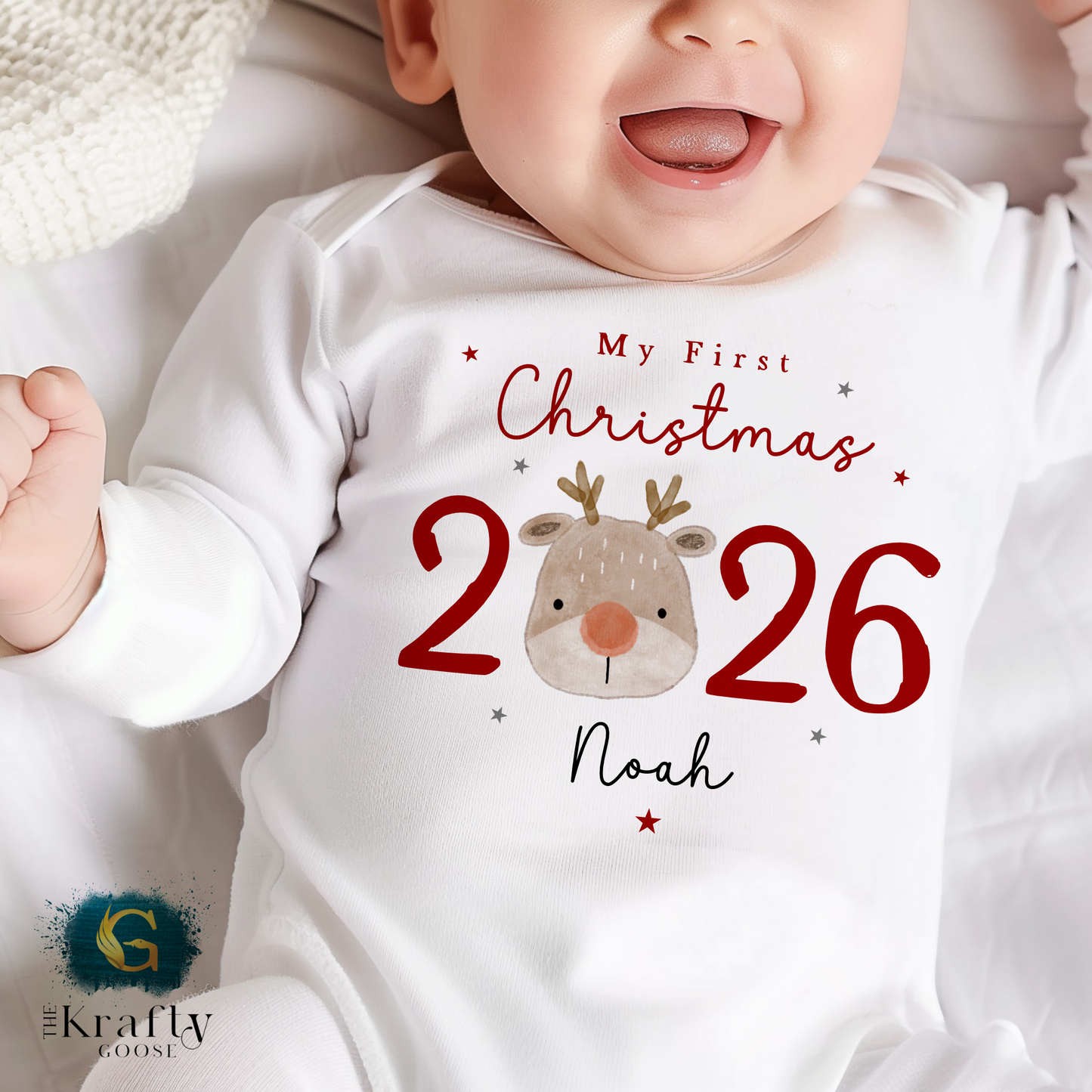 My First Christmas - 2026 Reindeer Design