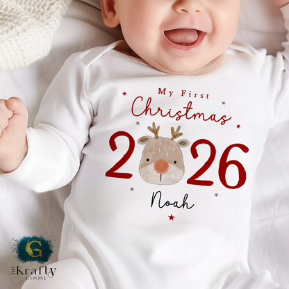 My First Christmas - 2026 Reindeer Design