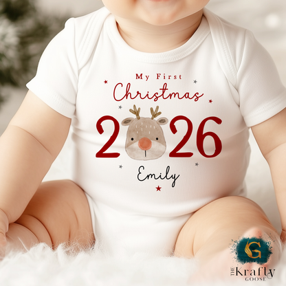 My First Christmas - 2026 Reindeer Design