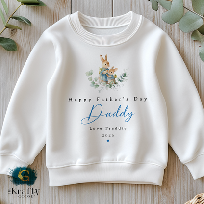 Happy Fathers Day Bunny Rabbit Design - T-Shirt - Vest - Sleepsuit Romper - Sweater
